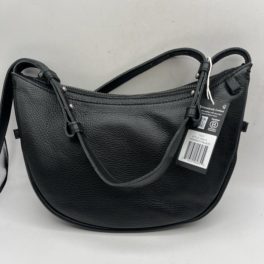The Sak Tess Shoulder Bag Black Soft Pebbled Leather NWT